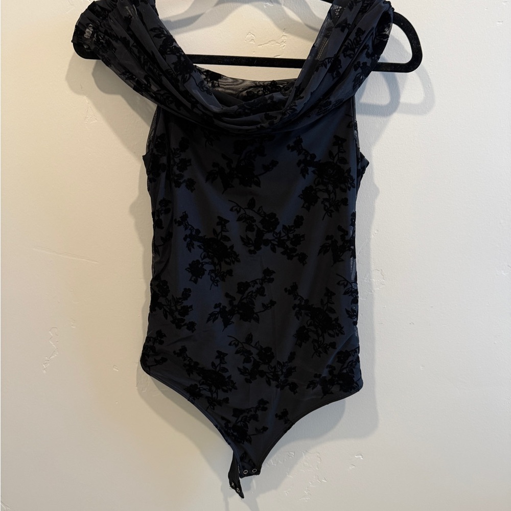 Black Floral Bodysuit